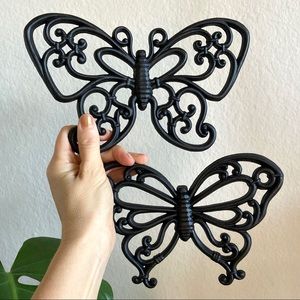 Vintage Matte Black Butterflies 🦋